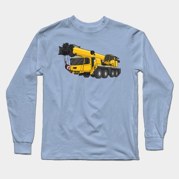 Crane truck cartoon illustration Long Sleeve T-Shirt by Cartoons of fun